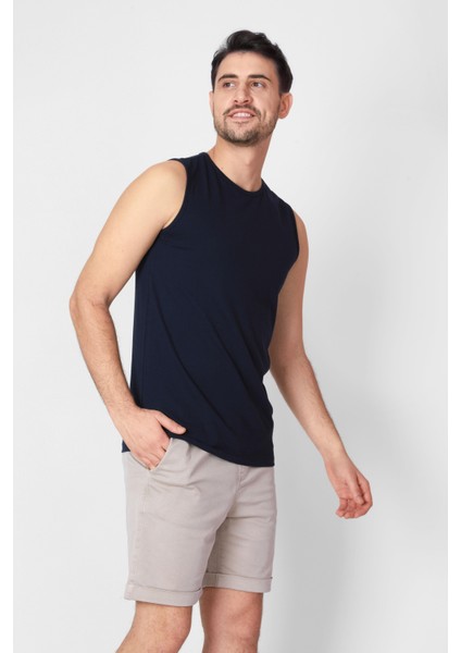 O-Yaka Kolsuz T-shirt Cuerposino - Lacivert fırsatları