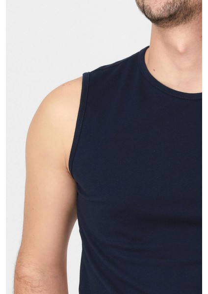 O-Yaka Kolsuz T-shirt Cuerposino - Lacivert indirimleri