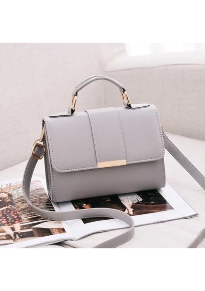 Gri Stil 20X6X15 cm Driga Ummer Moda Kadın Çanta Deri Çanta Pu Omuz Çantası Kadınlar Için Küçük Flap Crossbody Çanta Messenger Çanta (Yurt Dışından)