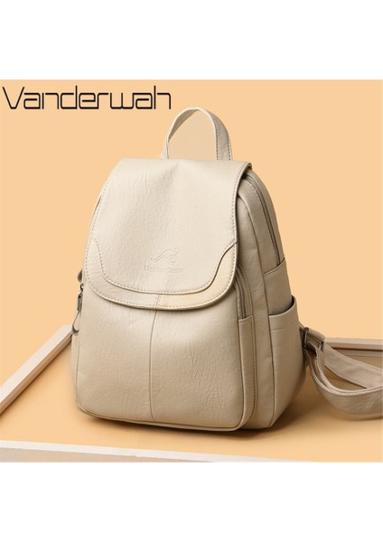 Bej Tarzı Kadınlar Büyük Kapasiteli Sırt Çantaları Yüksek Li Deri Kadın Bağbozumu Çanta Okul Çantaları Seyahat Sırt Çantası Bayanlar Bookbag Sırt Çantası (Yurt Dışından) modelleri