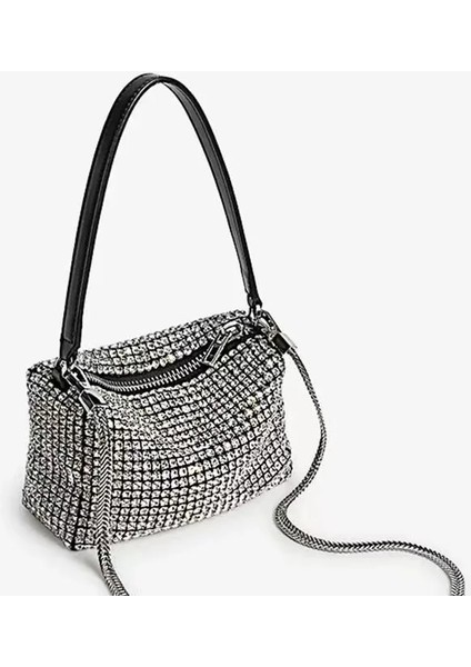 Tip 2 No W Stili 19CMX11CMX7.5CM Kadın Elmas Hobo-Çanta Kadın Debriyaj Tasarımı Için Lüks Omuz Çantaları Çanta Deri Pu Parlak Hobo-Çanta Messenger Çanta (Yurt Dışından)