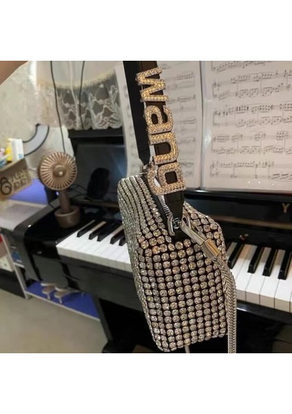 Tip 2 No W Stili 19CMX11CMX7.5CM Kadın Elmas Hobo-Çanta Kadın Debriyaj Tasarımı Için Lüks Omuz Çantaları Çanta Deri Pu Parlak Hobo-Çanta Messenger Çanta (Yurt Dışından)