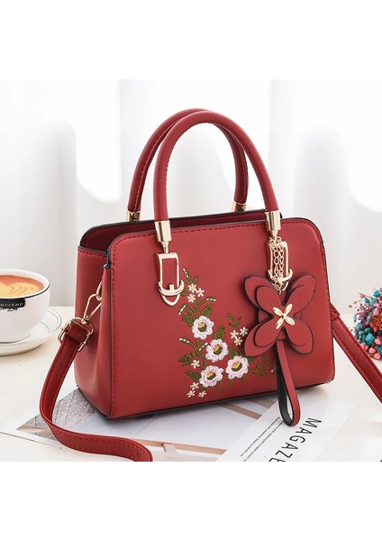 Açık Gri Tarzı 2022 Yeni Bayan Çanta Tasarımcısı Messenger Çanta Işlemeli Çiçek Büyük Kapasiteli Omuz Çantası Yüksek Li Küçük Kare Çanta (Yurt Dışından)