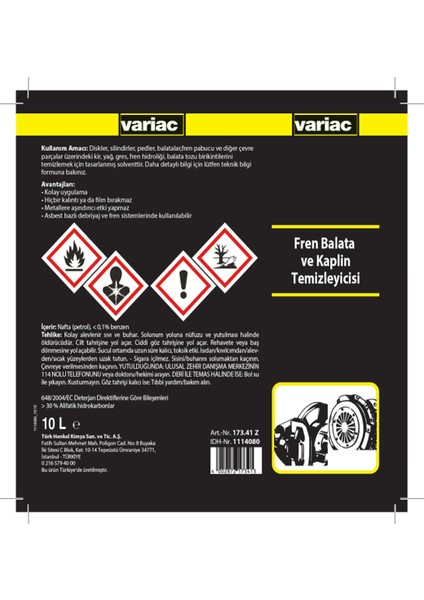 Brake& Clutch Cleaner-Fren Balata Temizleyici 500ML indirimleri