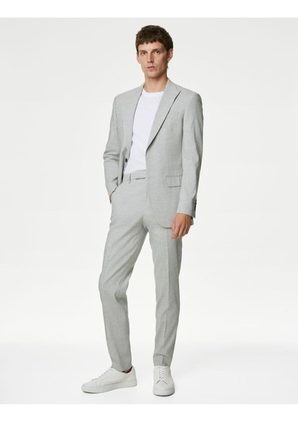 Tailored Fit Klasik Keten Pantolon