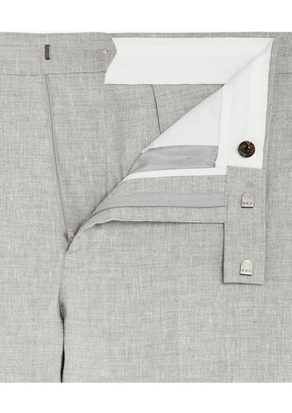 Tailored Fit Klasik Keten Pantolon