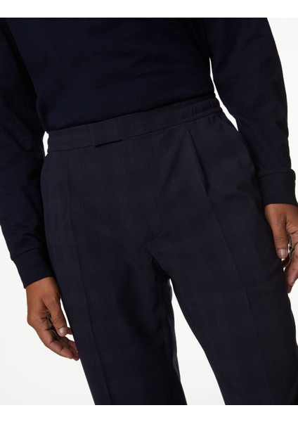 Tailored Fit Ekose Desenli Pantolon