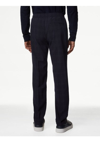 Tailored Fit Ekose Desenli Pantolon