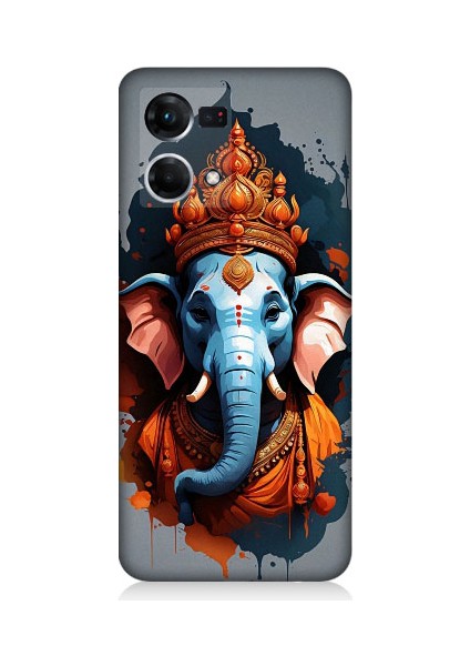 Oppo Reno 7 Uyumlu Ganesha Ganeşa Desenli Silikon Kılıf
