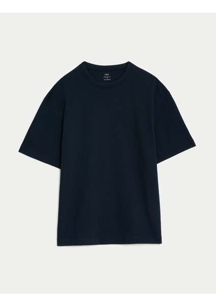 Marks & Spencer Saf Pamuklu Kısa Kollu Oversize T-Shirt