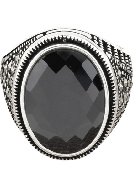 Erkek Yüzük Gümüş 925 Markazit Taşlı fiyatları