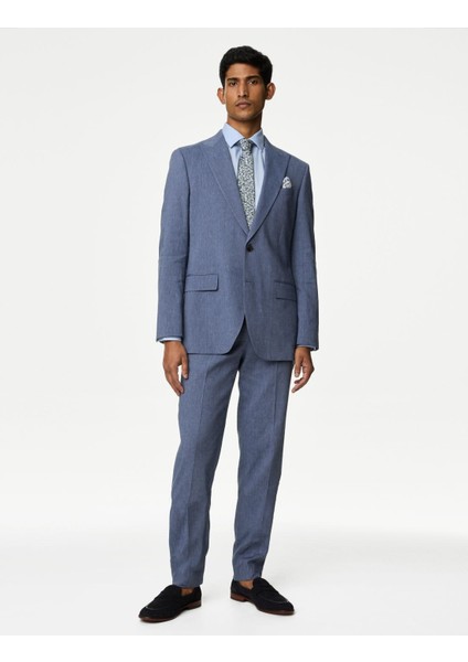 Tailored Fit Klasik Keten Ceket modelleri