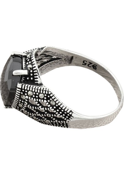 Erkek Yüzük Gümüş 925 Markazit Taşlı modelleri