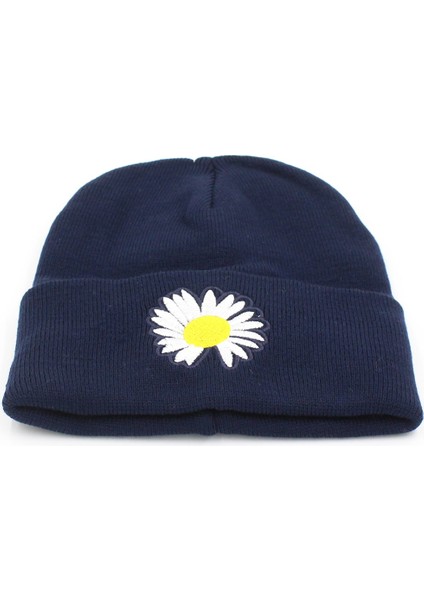 059 1000 Fosfor Yeşili Unisex Bere Lacivert Papatya Tek Ebat