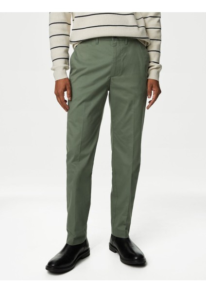 Marks & Spencer Regular Fit Hafif Dokulu Chino Pantolon