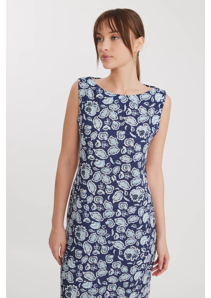 Çiçek Desen Yanı Yırtmaçlı Uzun Elbise fırsatları