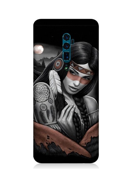 Oppo Reno 10X Zoom Uyumlu Kızılldereli Kız Dreamcatcher Desenli Silikon Kılıf