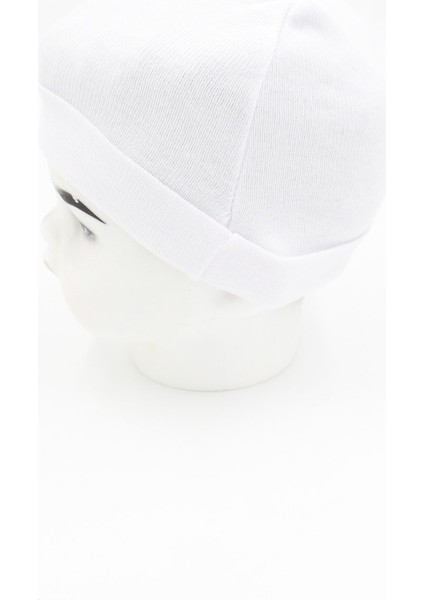 084 300 Mavi Nano Yenidoğan Bebek Bere Beyaz Tek Ebat