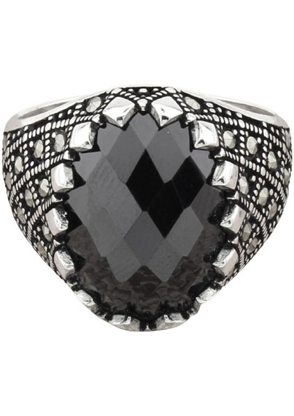 Erkek Yüzük Gümüş 925 Markazit Taşlı fiyatları
