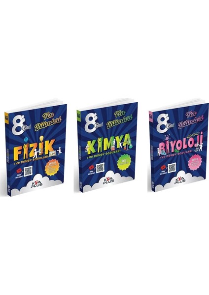 Yayınları 8.Sınıf Fen Bilimleri Fizik ve Deney Soruları - 8.Sınıf Fen Bilimleri Kimya ve Deney Soruları - 8.Sınıf Fen Bilimleri Bioloji ve Deney Soruları 3'lü Set
