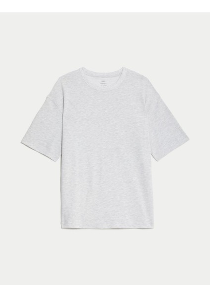 Marks & Spencer Saf Pamuklu Kısa Kollu Oversize T-Shirt