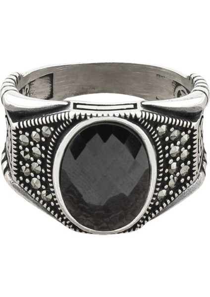 Erkek Yüzük Gümüş 925 Markazit Taşlı fiyatları