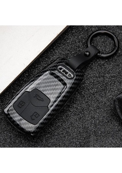 Karbon Siyahı Araba Anahtarı Durum Kapağı Kabuk Karbon Fiber Audi A4 B9 A5 Aw Q7 4m Q5 Tt Akıllı Uzaktan Koruyucu Oto Aksesuarları (Yurt Dışından)