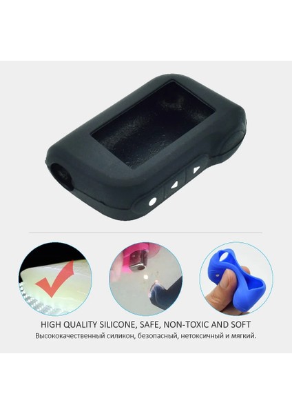 Siyah A93 Silikon Araba Anahtarı Durum Starline A39 A36 A63 A93 Iki Yönlü Araba Alarmı LCD Uzaktan Kumanda Fob Kapak Anahtarlık Koruyucu Cilt (Yurt Dışından) modelleri