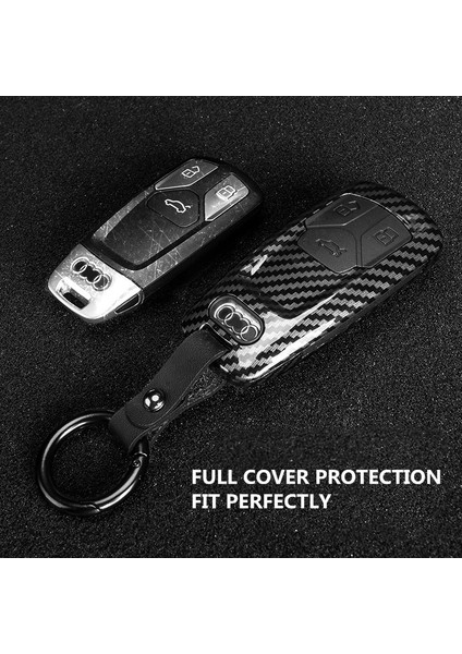 Karbon Siyahı Araba Anahtarı Durum Kapağı Kabuk Karbon Fiber Audi A4 B9 A5 Aw Q7 4m Q5 Tt Akıllı Uzaktan Koruyucu Oto Aksesuarları (Yurt Dışından) fiyatları