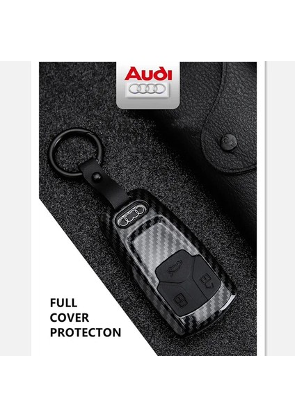 Karbon Siyahı Araba Anahtarı Durum Kapağı Kabuk Karbon Fiber Audi A4 B9 A5 Aw Q7 4m Q5 Tt Akıllı Uzaktan Koruyucu Oto Aksesuarları (Yurt Dışından) fırsatları