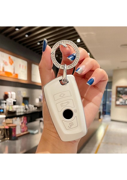 A Tipi Kapak Halkası Beyaz Tpu Araba Anahtarı Durum Moda Oto Uzaktan Anahtar Kabuk Kapak Anahtarlık Kadınlar Için Bmw E90 F30 E X3 X5 Araba Styling (Yurt Dışından)