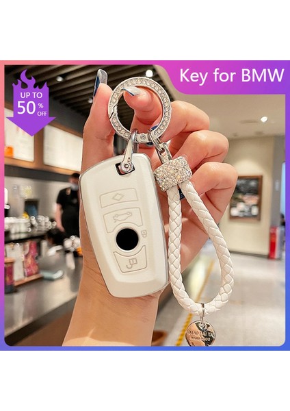 A Tipi Kapak Halkası Beyaz Tpu Araba Anahtarı Durum Moda Oto Uzaktan Anahtar Kabuk Kapak Anahtarlık Kadınlar Için Bmw E90 F30 E X3 X5 Araba Styling (Yurt Dışından)