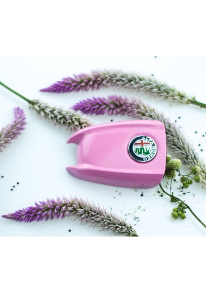 Pembe-A Karbon Fiber Anahtar Kabuk Anahtar Kabuk 3D Anahtarlık Alfa Romeo Giulia Stelvio Araba Anahtarı Koruyucu Kapak (Yurt Dışından)