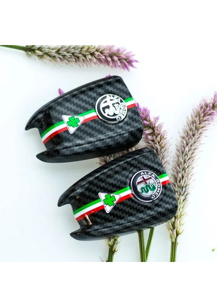 Pembe-A Karbon Fiber Anahtar Kabuk Anahtar Kabuk 3D Anahtarlık Alfa Romeo Giulia Stelvio Araba Anahtarı Koruyucu Kapak (Yurt Dışından) fırsatları