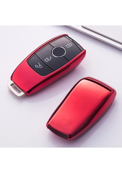 Kırmızı Yeni Tpu Araba Uzaktan Anahtar Kutu Kabuk Mercedes Benz E Sınıfı E200 E260 E300 E320 Koruyucu Anahtar Kapağı Fob Tutucu (Yurt Dışından)