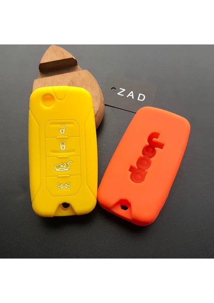 Sarı Zad Silikon Kauçuk Araba Anahtarı Kılıf Kapak Fob Jeep Renegade Sert Çelik Katlanır Uzaktan 4 Düğmeli Anahtarsız (Yurt Dışından) modelleri