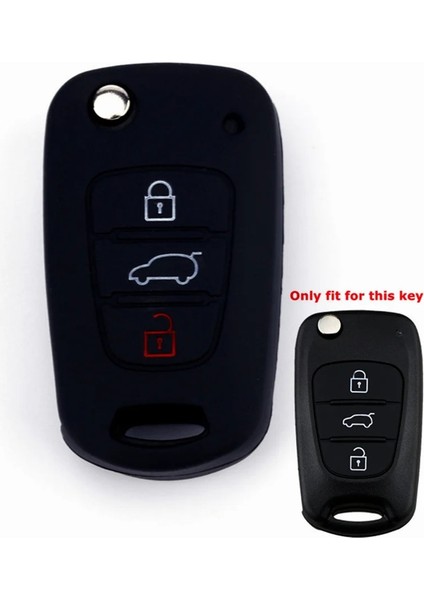 Siyah Araba Styling Anahtar Kılıfı Silikon Uzaktan Anahtar Cilt Tutucu Fob Kia Rio K2 K5 Soul Venga Picanto Sorento Ceed Sportage Cerato (Yurt Dışından)