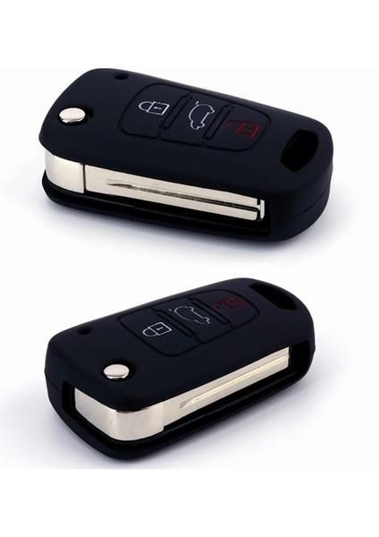 Siyah Araba Styling Anahtar Kılıfı Silikon Uzaktan Anahtar Cilt Tutucu Fob Kia Rio K2 K5 Soul Venga Picanto Sorento Ceed Sportage Cerato (Yurt Dışından) fiyatları
