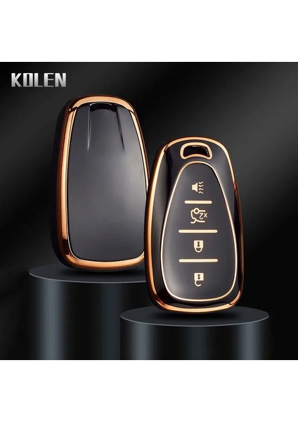 Anahtarlık Siyah Yeni Tpu Araba Uzaktan Anahtar Kılıfı Kabuk Fob Chevrolet Chevy Camaro Cruze Malibu Sonic Volt Tracker Kıvılcım Cıvata Trax Anahtarsız (Yurt Dışından) fiyatları