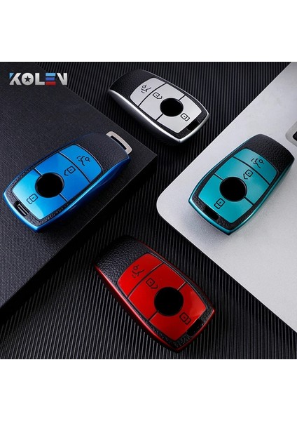 Yeşil Anahtarlık Pu + Tpu Araba Uzaktan Anahtar Kapağı Kılıf Kabuk Mercedes Benz A C E S G Gls Cla Sınıfı W213 W177 W205 W222 X167 W177 Amg Aksesuarları (Yurt Dışından) modelleri