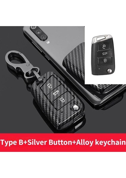 Seçenek 2 Karbon Abs Araba Anahtarı Durum Vw Volkswagen Polo Golf T5 Passat B6 B5 Skoda Octavia A5 A7 Koltuk Leon Ibiza Ateca Anahtarlık (Yurt Dışından)