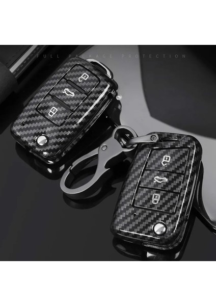 Seçenek 2 Karbon Abs Araba Anahtarı Durum Vw Volkswagen Polo Golf T5 Passat B6 B5 Skoda Octavia A5 A7 Koltuk Leon Ibiza Ateca Anahtarlık (Yurt Dışından)