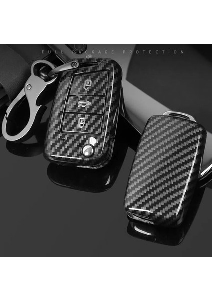 Seçenek 2 Karbon Abs Araba Anahtarı Durum Vw Volkswagen Polo Golf T5 Passat B6 B5 Skoda Octavia A5 A7 Koltuk Leon Ibiza Ateca Anahtarlık (Yurt Dışından)
