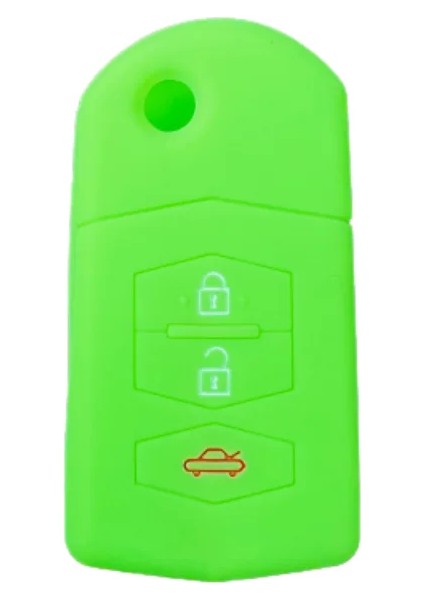 Taze Yeşil 3 Düğme Silikon Uzaktan Çevirme Anahtar Kapağı Mazda 2 Için Fit Demio Cx7 Cx9 Rx8 Mx5 Mpv Anahtarlık Kılıf Fob Kabuk Cilt Tutucu (Yurt Dışından)