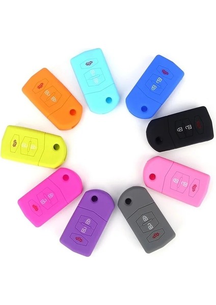 Taze Yeşil 3 Düğme Silikon Uzaktan Çevirme Anahtar Kapağı Mazda 2 Için Fit Demio Cx7 Cx9 Rx8 Mx5 Mpv Anahtarlık Kılıf Fob Kabuk Cilt Tutucu (Yurt Dışından) fiyatları