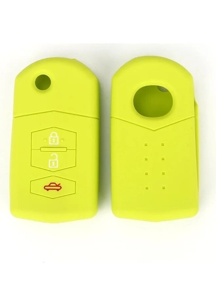 Taze Yeşil 3 Düğme Silikon Uzaktan Çevirme Anahtar Kapağı Mazda 2 Için Fit Demio Cx7 Cx9 Rx8 Mx5 Mpv Anahtarlık Kılıf Fob Kabuk Cilt Tutucu (Yurt Dışından) fırsatları