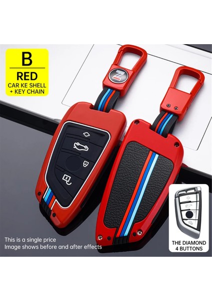 Mavi Çinko Alaşım Araba Anahtarı Kılıf Kapak Kabuk Koruyucu Bmw X1 X3 X4 X5 F15 X6 F16 Geries G11 F48 F F (Yurt Dışından)