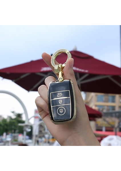 Halkalı Gri Tpu Araba Anahtarı Durum Tutucu Kıa K2 Rıo Niro K3 K5 Kx3 Kx5 Sorento Forte Optima Sportage Ceed Akıllı Uzaktan Fob Kapak Çanta Korumak (Yurt Dışından) indirimleri