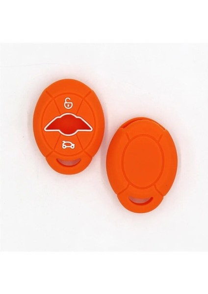 Turuncu Yumuşak Yıkanabilir 2 Düğme Silikon Araba Anahtarı Kılıf Kapak Fob Bmw Mini Cooper Için Set R50 R53 Ews Cilt Tutucu Oto Kabuk Aksesuarları (Yurt Dışından)