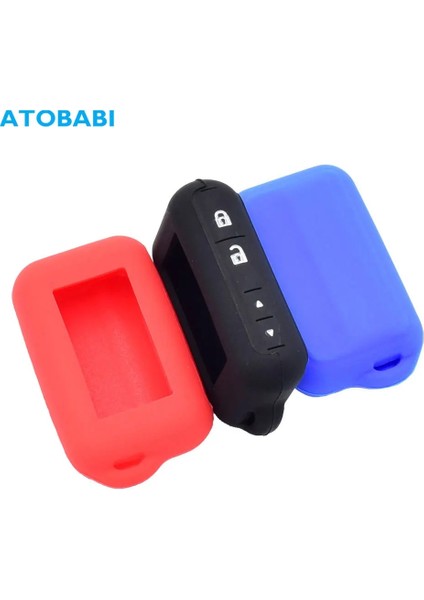 Kırmızı Atobabı Silikon LCD Anahtar Kılıfları Cilt Starline E95 E66 E96 E63 E93 E60 E61 E90 E91 Iki Yönlü Araba Alarm Sistemi Uzaktan Fob Kapak (Yurt Dışından)